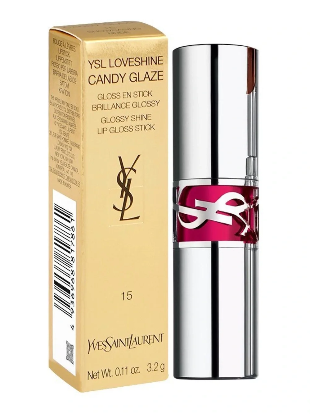 Yves Saint Laurent Candy Glaze lip gloss stick in Showcasting Nude 15 shade